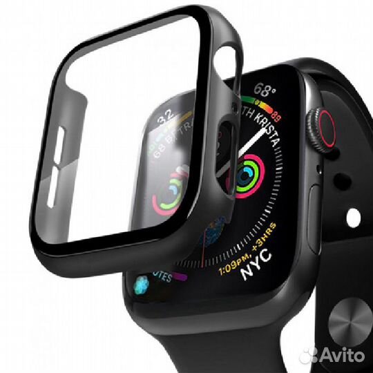 Кейс со стеклом Deppa для Apple Watch 44мм, черный