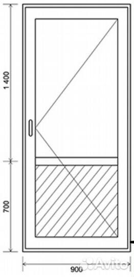 Пластиковая дверь 900х2100 под заказ