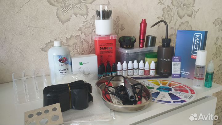 Машинка для тату, пигменты для тату и тд