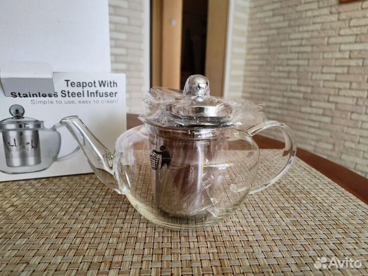 Новый стеклянный чайник для заварки