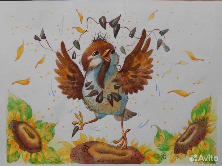 Картина акварель формат А4