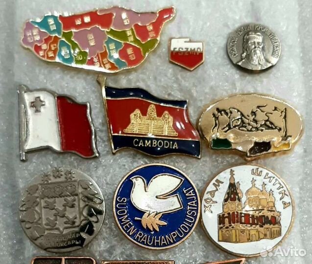 Значки-флаги стран, гербы городов мира