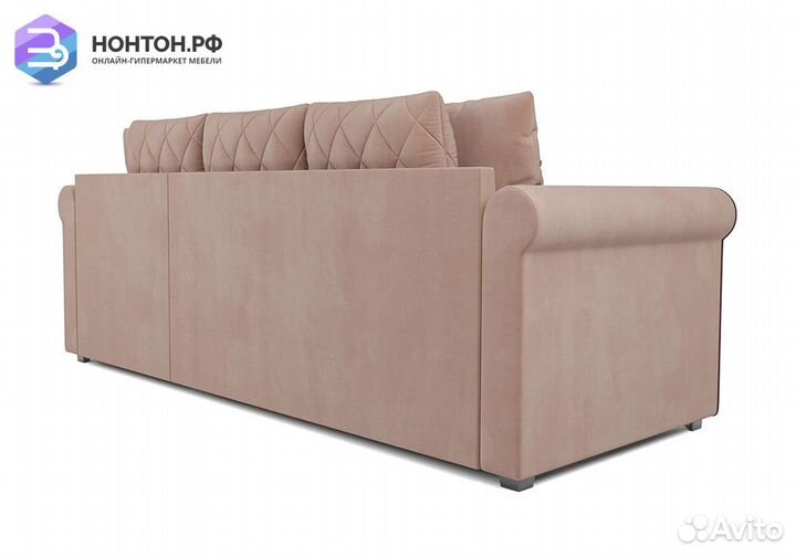 Угловой диван дельфин Берлин микровельвет бежевый