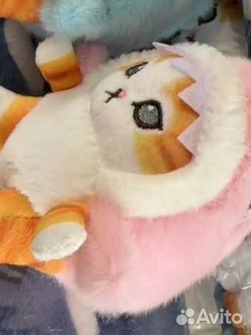 Мягкая игрушка кот акула брелок кот акула розовый