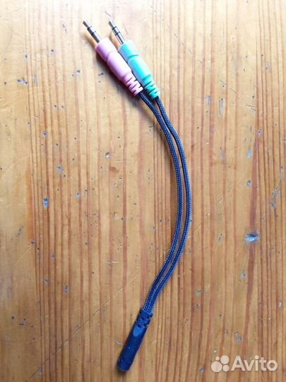 Переходник jack 3.5 4pin на 2 jack 3.5 3pin