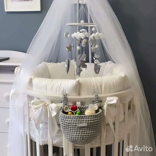 Кармашек на детскую кроватку/корзина для игрушек