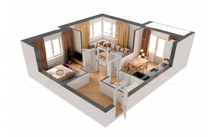 2-к. квартира, 51,7 м², 3/19 эт.