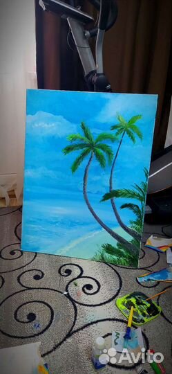 Картина маслом на холсте Тропики.Морской бриз.Море