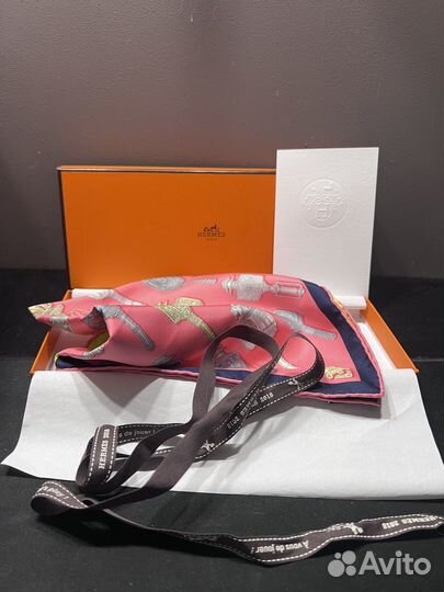 Шелковый шейный платок Hermes оригинал из Милана