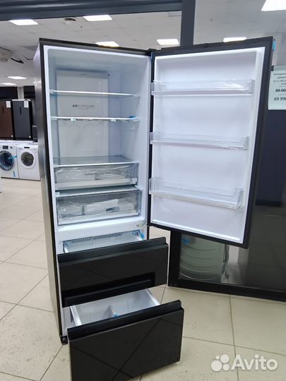 Многодверный холодильник Haier 200см Стекло