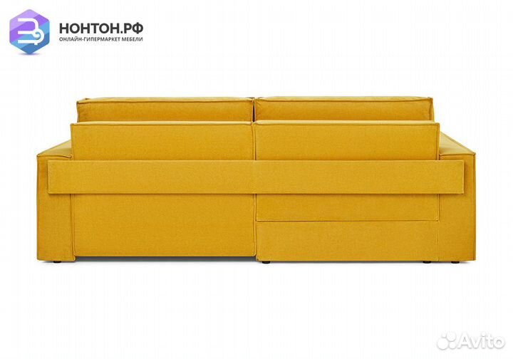 Диван угловой еврокнижка двухместный Тревис желтый