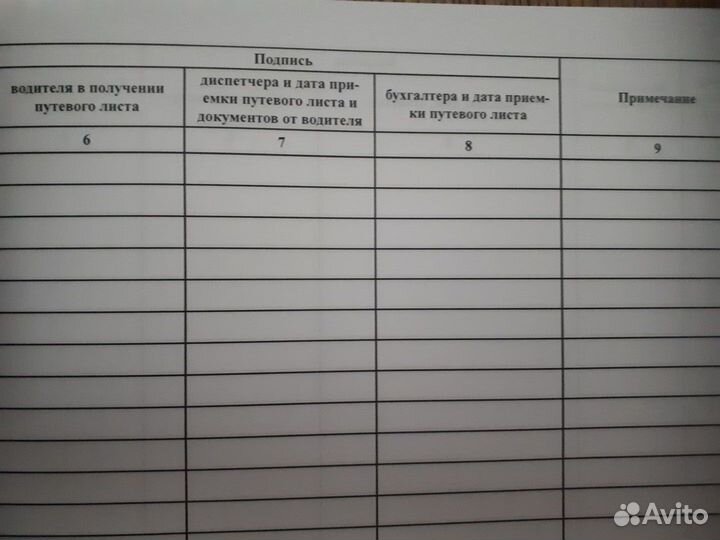 Журнал учета движения путевых листов