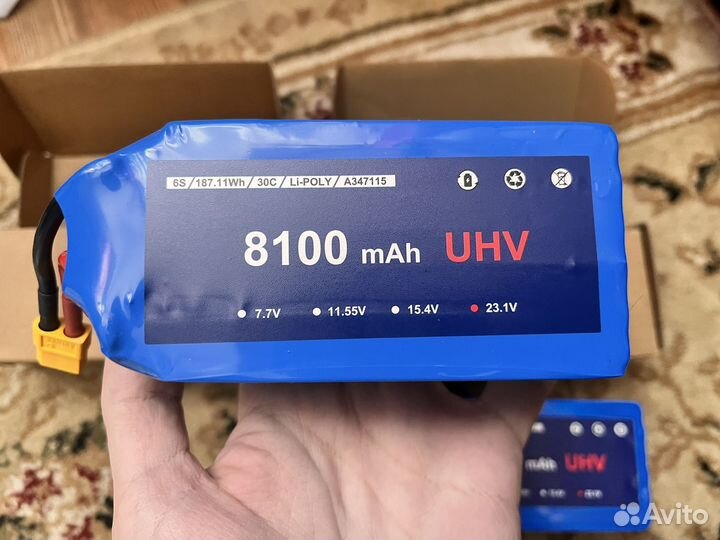 Аккумулятор для fpv дрона 8100mAh UHV,Li-Poly