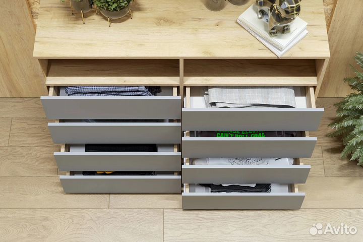 Комод новый Абрау Дуб Золотой - Графит