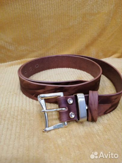 Мужской кожаный ремень, ремень ручной работы
