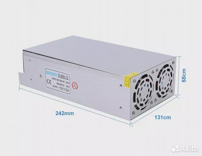 Блок питания 12V 50A 600W, источник питания S-600