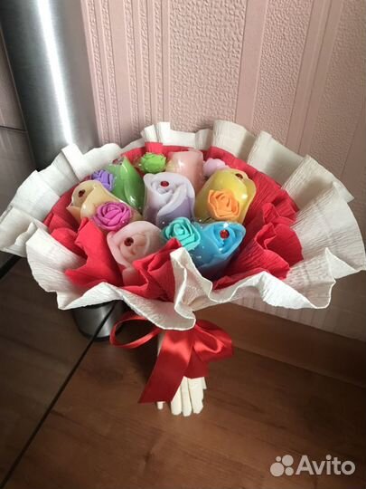 Букет роз из мыла