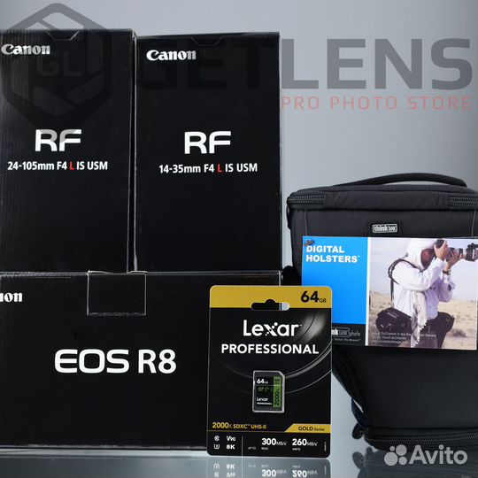 Canon R8 + RF 14-35 + RF 24-105 4.0 + Lexar 64Gb