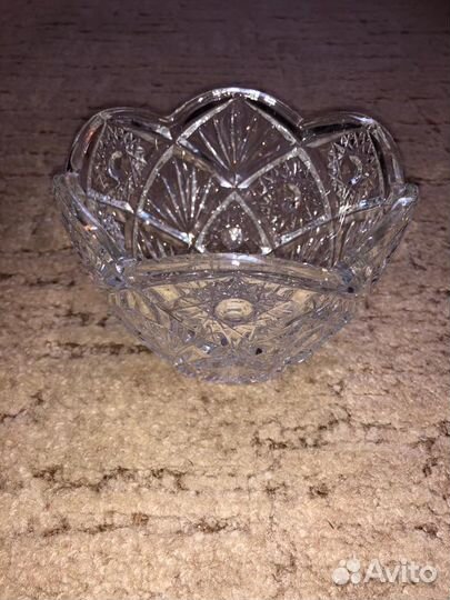 Хрустальная конфетница/вазачка/блюдце СССР