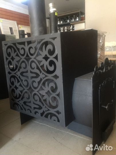 Печь для бани на 3 помещения с узором