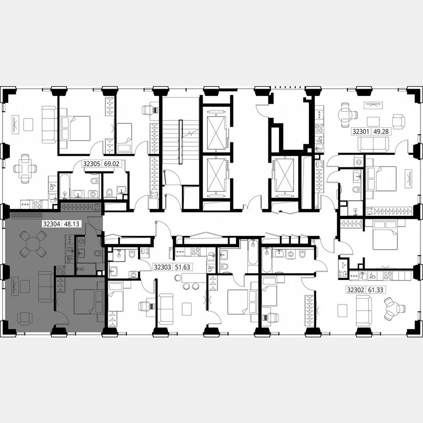 1-к. квартира, 48,1 м², 23/28 эт.
