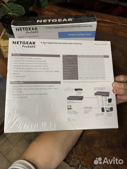 Коммутатор Netgear Gs108pe, новый