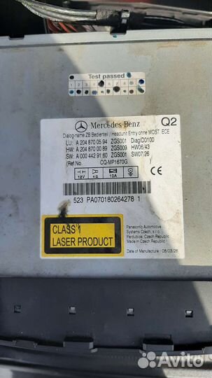 2 Магнитолы+дисплей mercedes 204 до рест