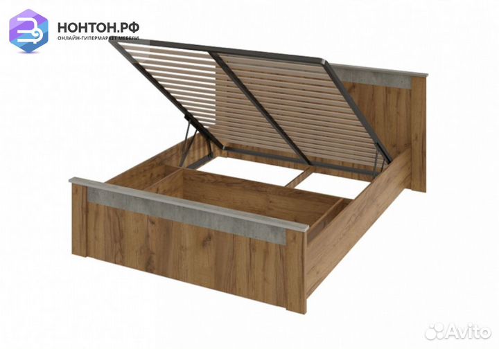 Кровать Франк крафт / метрополитан грей