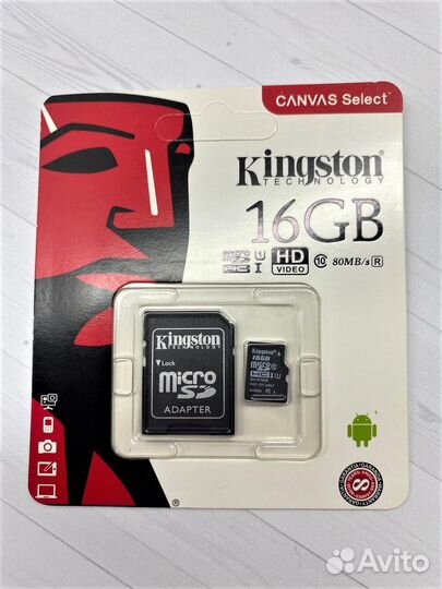 Карта памяти Kingston MicroSD 16 GB