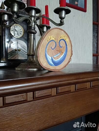 Рисунок на спиле берёзы с мини-мольбертом