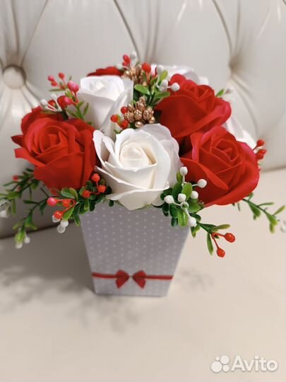 Букетики из мыльных розочек