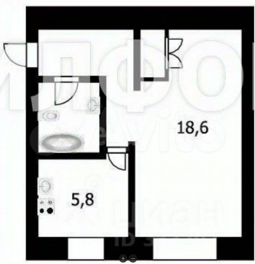 1-к. квартира, 29 м², 2/5 эт.