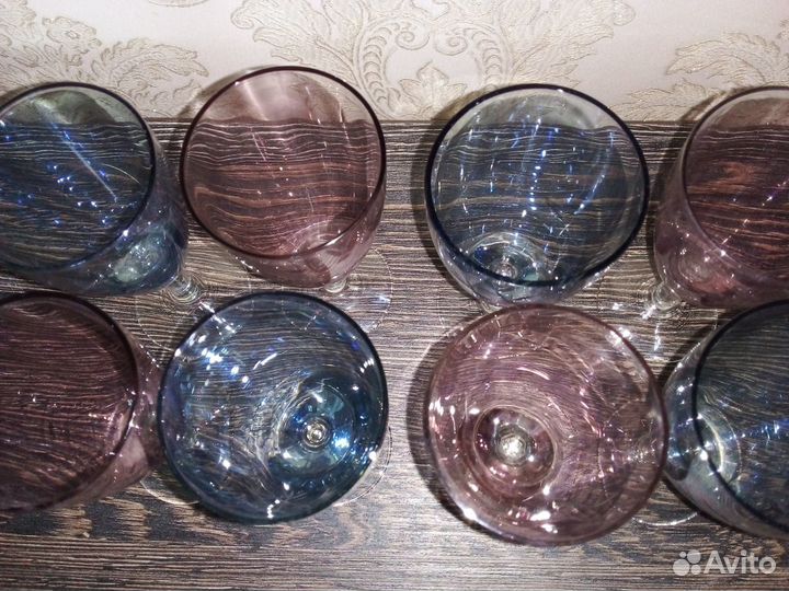 Фужеры рюмки кружки цветное стекло пантография