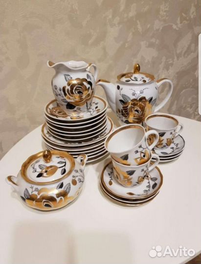 Кофейный сервиз Вербилки Черная роза