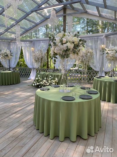 Аренда - чехлы на стулья, скатерти, банты, юбки