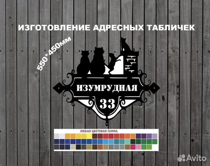 Адресная табличка для дома из металла