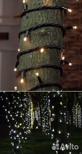 Уличные гирлянды длиной 50м/100м в круглых бобинах