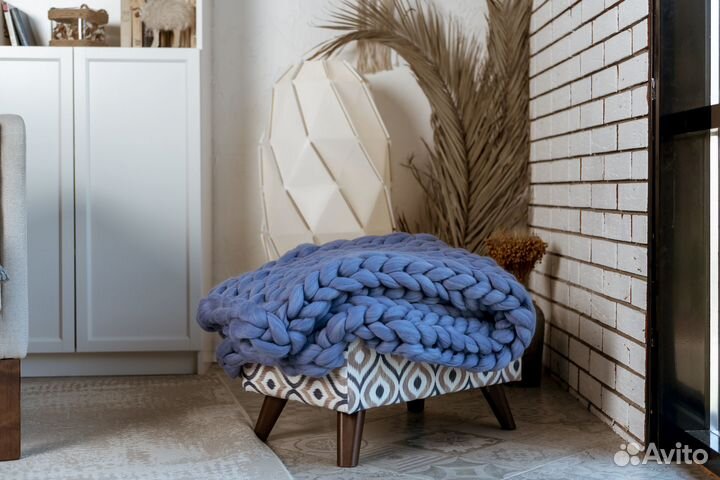 Плед из объемной пряжи