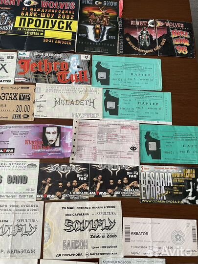 Билеты с концертов Меtаl