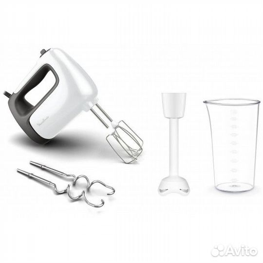 Новый миксер Moulinex HM 461110, белый/серый