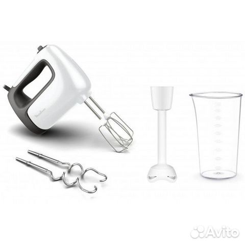 Новый миксер Moulinex HM 461110, белый/серый