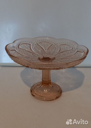 Ваза+салатницы, карамельное стекло СССР