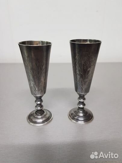Рюмки 2 шт. серебро 875 проба со звездой