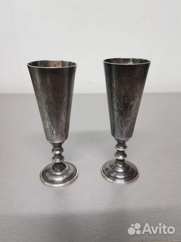 Рюмки 2 шт. серебро 875 проба со звездой