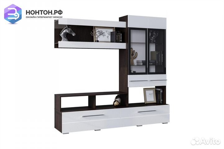 Центральная секция Милан венге / белый глянец