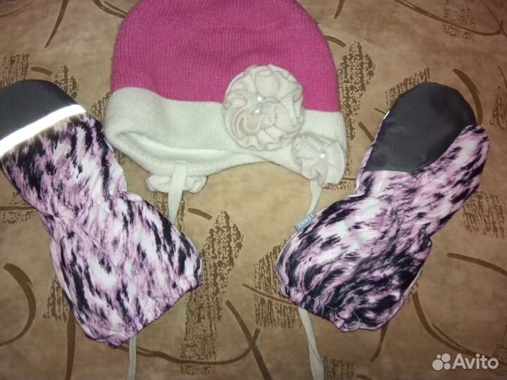 Зимнее пальто Lenne 116 см+краги+шапка