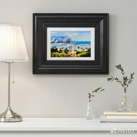 Картина Крым морской пейзаж маслом 10х15 см