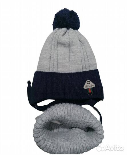 Шапка зимняя для мальчиков со снудом