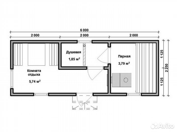 Каркасная баня Агриппина 6м