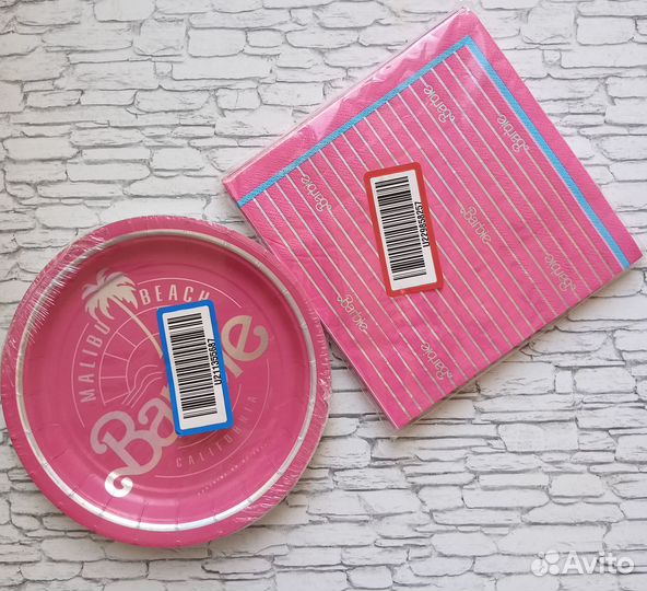 Barbie барби оригинал пикник тарелки и салфетки